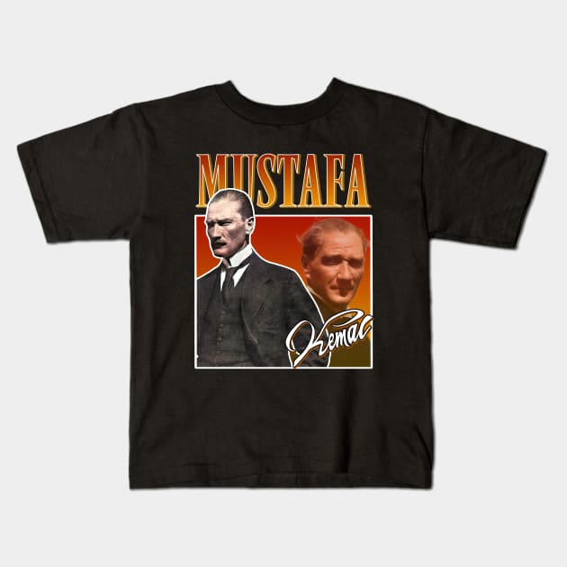 Mustafa Kemal Ataturk Kids T-Shirt by Zachariya420